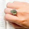 Nhẫn Bạc Tỳ Hưu Thạch Anh Tóc Xanh