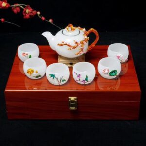 bộ ấm trà bạch ngọc hoa sen