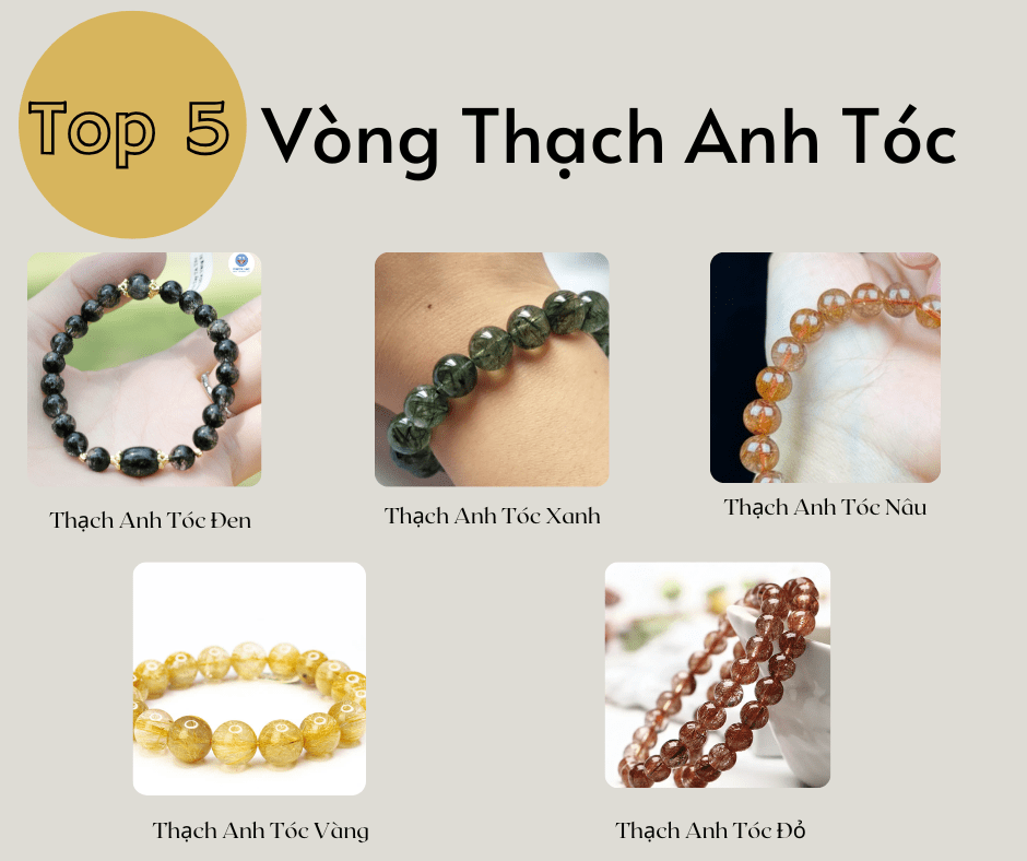top 5 vòng thạch anh tóc