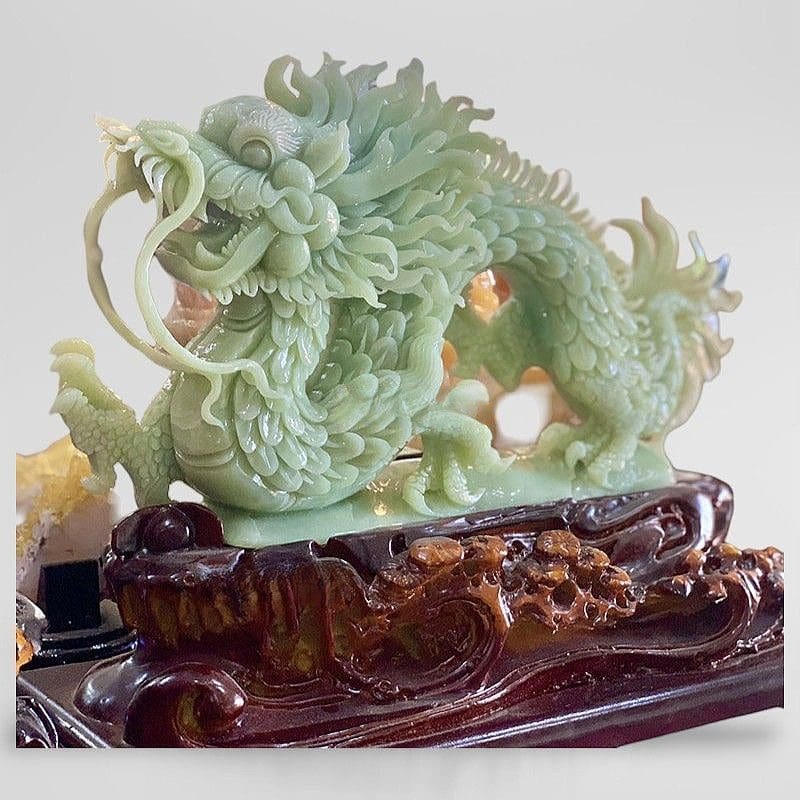 Tượng rồng nam đá serpentine xanh ngọc – Phước Lộc Đà Nẵng