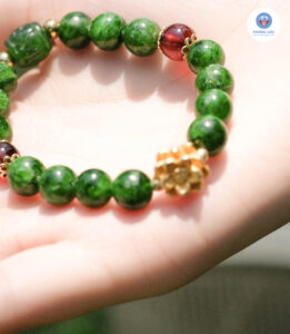 vòng tay đá diopside xanh mix garnet đỏ tự nhiên cao cấp phong thủy Phước Lộc Đà Nẵng