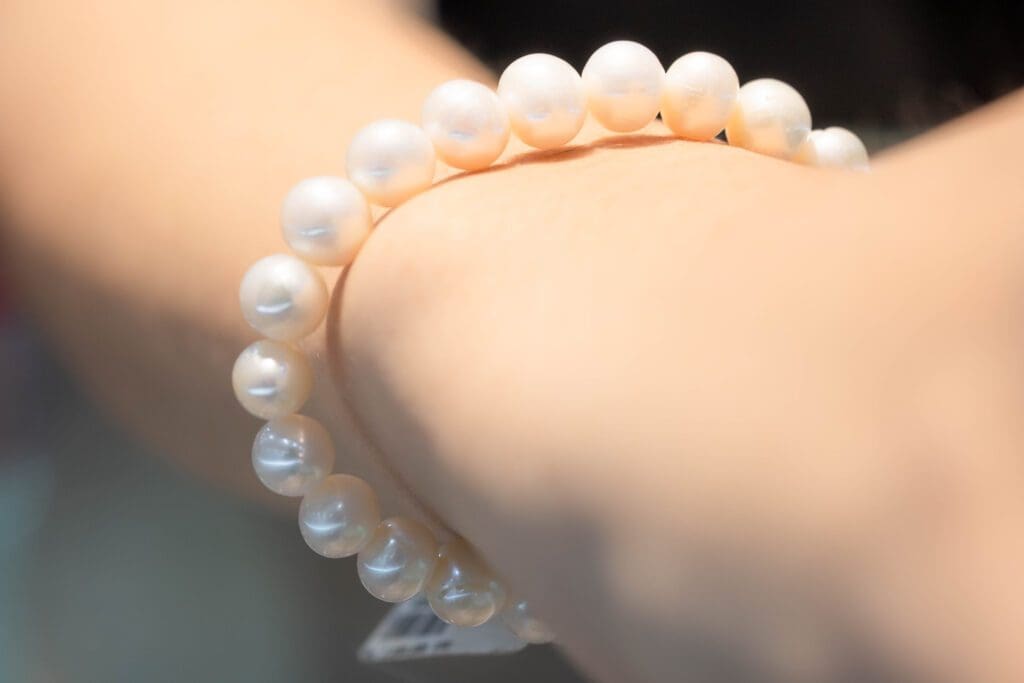 Vòng tay ngọc trai size 8ly tự nhiên cao cấp phong thủy Phước Lộc Đà Nẵng
