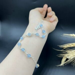 Lắc tay bạc đá aquamarine phong thủy Phước Lộc Đà Nẵng