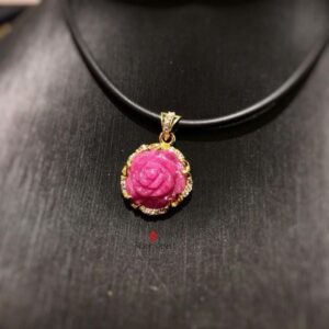 Mặt dây chuyền hoa sen đá ruby hồng ngọc phong thủy Phước Lộc Đà Nẵng